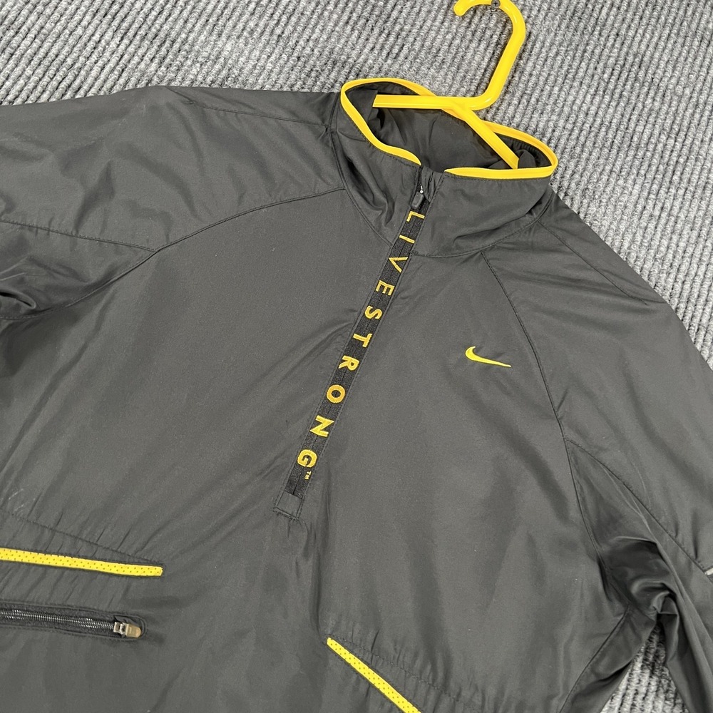 Nike Livestrong Pullover Womens Medium Black Yellow Running Reflective